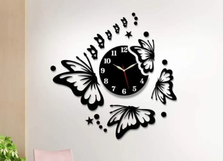 3D Butterfly Wall Clock