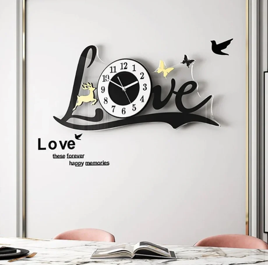 3D Love Wall Clock